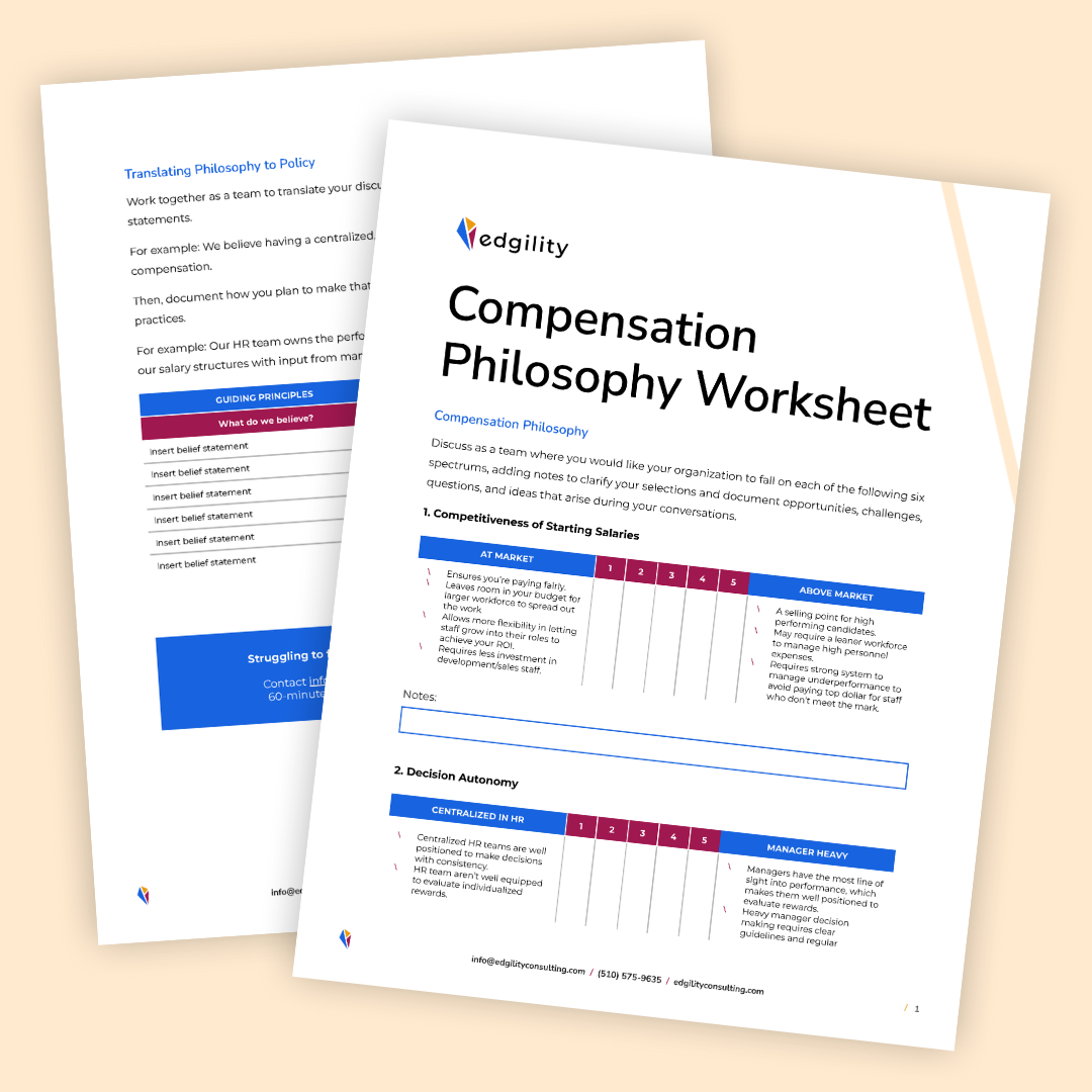 Compensation Philosophy Worksheet