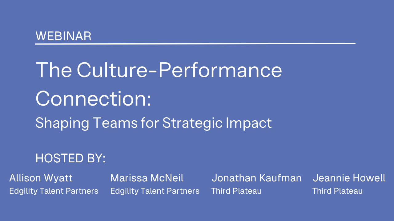 The Culture-Performance Connection: Shaping Teams for Strategic Impact